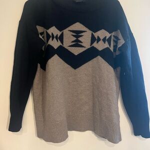 Pendleton Sonora Merino Pullover Sweater, Size L, Black and Tan